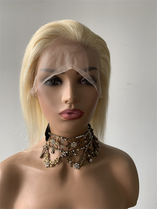 DX123 613 vero e proprio biondo hd parrucche in pizzo pieno crudo vergine <span class=keywords><strong>capelli</strong></span> umani dea senza nodi intrecciato <span class=keywords><strong>parrucca</strong></span> tutto retro treccia treccia scatola - Product Image 6