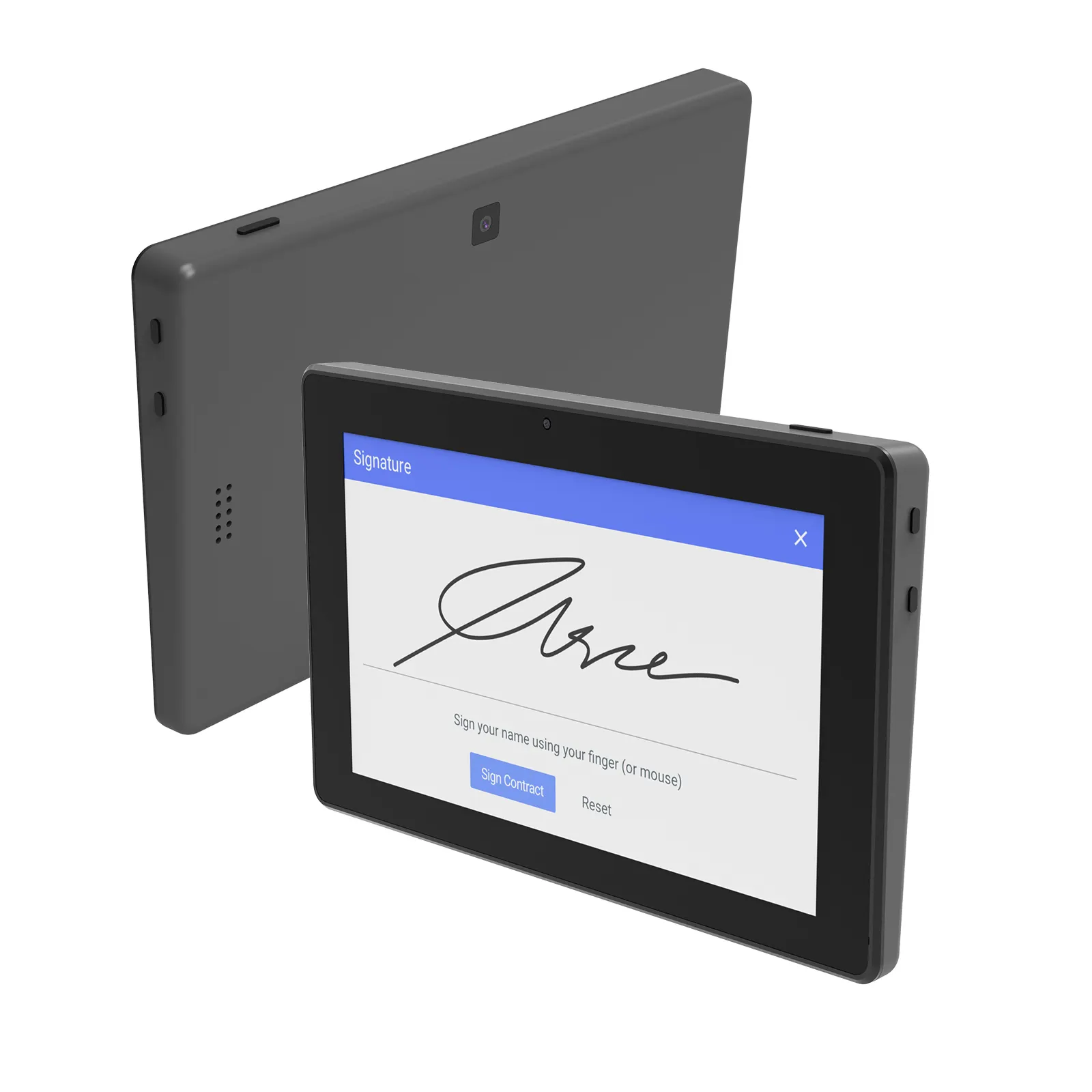 Fabrikdirektverkauf elektronische Signatur Tablet Android 7 Zoll 4G WLAN-Touchscreen Tablet mit zwei Usb-Anschlüssen für Banktresen