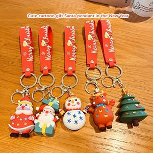 Accesorios Navideños Personalizados, Lindos Regalos de Dibujos Animados, Colgante de Silicona con Diseño de Papá Noel y Árbol de Navidad, Llavero para Regalo de Navidad - Product Image 2