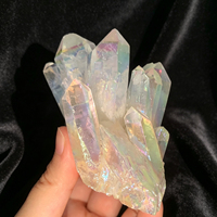 Kristal Kuarsa Bening Berlapis Elektro Aura Pelangi Angel Aura Grosir, Cluster Kuarsa Bening Berlapis Elektro Kristal Putih untuk Dekorasi