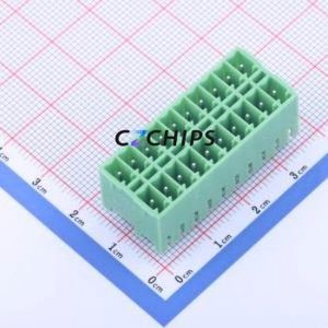 KF2EDGKVH-3.5-2*10P Plug-in Terminal Block Through hole,P=3.5mm Connector Board-to-Board / Socket - Closed 2x10P 3.5mm Green - Product Image 1