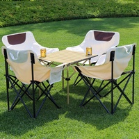 Ensemble table à manger d'extérieur au design moderne Table et chaises de restaurant de jardin pliables pour le mobilier d'extérieur
