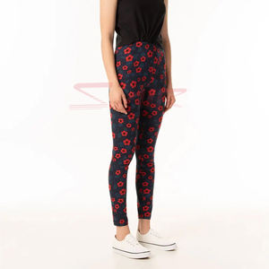 Pantalon de gymnastique taille haute pour femmes 2025 gros respirant 100% coton séchage rapide Yoga entraînement personnalisé Sublimation Leggings fleur - Product Image 4