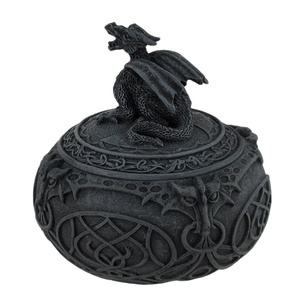 Estatua de Dragón Místico Azul Helado Altar Drake, Caja con Tapa Cruzada, Estuche para Joyas - Product Image 2