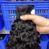 Cheveux Indiens Bouclés Naturels en Vrac de France, Cheveux Vierges à Tresser, Double Trame Faite à la Machine, Pointes Épaisses et Saines, Tissage Longue Durée