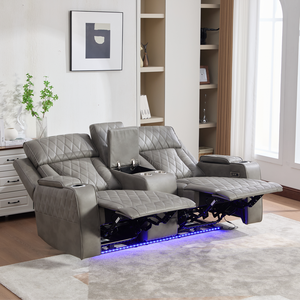 Offre Spéciale : Ensemble de Canapés <span class=keywords><strong>Électrique</strong></span>s 1+2+3 avec Lumières LED, Rangement et Table d'Appoint, Mobilier de Salon, Fonction Relaxante - Product Image 4