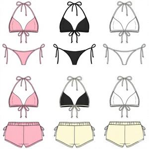 ชุดว่ายน้ำบิกินี่ลายเสือดาวเอวสูงสำหรับผู้หญิง พร้อมดีไซน์โลโก้ด้านหน้า ผ้าสแปนเด็กซ์/ไนลอน ฟองน้ำเสริมแบบถอดได้ แห้งเร็ว - Product Image 1