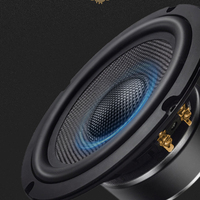 Subwoofer Mobil 6.5 Inch 6 Ohm 50/80W dengan Kap Serat Karbon, Speaker Audio Mobil Dual Low Frequency