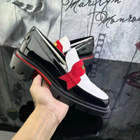 Chaussures habillées et mocassins de luxe pour hommes en cuir verni 2026 – Style décontracté avec semelle intermédiaire en cuir véritable et semelle extérieure en caoutchouc rouge épais