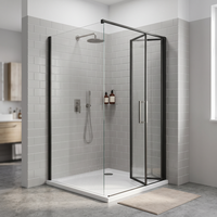 Cabine de douche pliante accordéon gain de place avec verre sablé 6 mm pour appartement