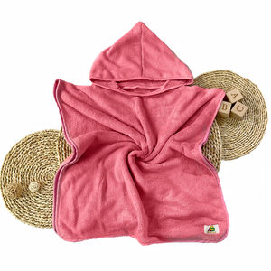 Toalla de baño de piscina de bebé al por mayor con capucha niños suave color sólido Albornoz niños con capucha Toalla de playa Poncho - Product Image 2