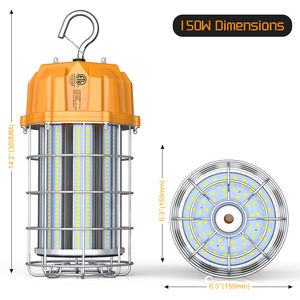 ไฟทำงานชั่วคราวแบบพกพา LED 60W 100W 150W สำหรับงานก่อสร้าง แสงสีขาว 5000K พร้อมปุ่มเปิด/ปิด และตะขอแขวน สำหรับใช้ในสถานที่ทำงาน - Product Image 1