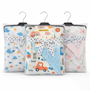 Manta de Bebé de Felpa con Puntos, Doble Capa, Estampada con Puntos en Relieve, OEM ODM para Supermercado, Venta al por Mayor de Fábrica - Product Image 1