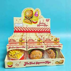Jouets en PVC imitant des aliments, best-sellers, anti-stress, super doux, hamburgers et frites, jouets à presser pour filles et garçons, cadeau - Product Image 3