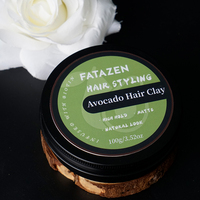 Cire pour cheveux unisexe, marque privée, avocat, biotine, argile pour cheveux longue durée, vert mat, Look naturel, coiffage libre
