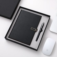 Carnet de notes de luxe personnalisable en cuir PU, journal pour cadeau d'affaires, livre magnétique, ensemble de carnet en papier recyclé avec stylo