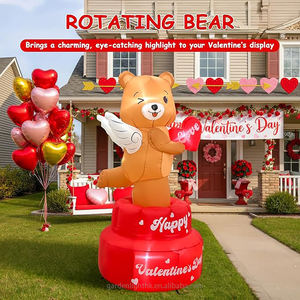 ตุ๊กตาหมีเป่าลม LED กันน้ำขนาด 6 ฟุต สำหรับวันวาเลนไทน์ น่ารัก ขยิบตาได้ พร้อมปีกนางฟ้า รูปหัวใจ 'LOVE' สำหรับตกแต่งงานขอแต่งงาน งานแต่งงาน และงานปาร์ตี้ - Product Image 3