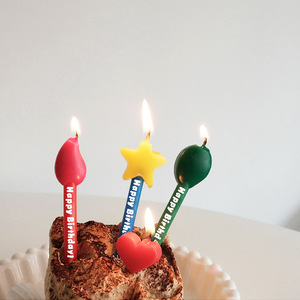 Birthday Candles Star Shape Paraffin Material Happy Birthday Printed For Cake Decorations - Product Image 1