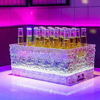 Table de DJ lumineuse à LED, activée par le son, avec éclairage RGB, station de DJ mobile, poste de travail pour DJ pour les lieux de divertissement, les fêtes et les spectacles
