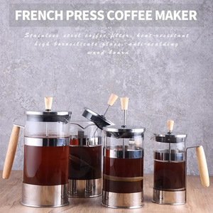 Vente chaude Nouveautés Presse française à <span class=keywords><strong>café</strong></span> en <span class=keywords><strong>bambou</strong></span> avec bouton et poignée en bois. Mini cafetière et théière 34oz, filtration à 4 niveaux - Product Image 6