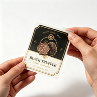 Étiquettes autocollantes de luxe personnalisées en feuille d'or pour pots de truffes noires, impression d'étiquettes d'emballage haut de gamme pour aliments gastronomiques