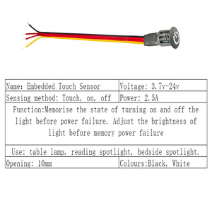 Cảm biến cảm ứng, tự khóa điện dung chuyển đổi, màu đen, trắng lỗ Pitch 10 mét nóng bán nhà thông minh nút Dimmable điều khiển chuyển đổi - Product Image 2