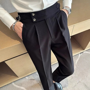 Nouveau <span class=keywords><strong>pantalon</strong></span> <span class=keywords><strong>de</strong></span> costume décontracté pour homme, style coréen, tendance, respirant, perlé, coupe slim britannique, fuselé, polyvalent, collection printemps - Product Image 2