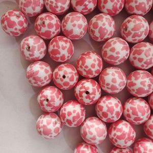 20mm Round Bulk Acrylic Cow Printed <strong>Beads</strong> <strong>Beads</strong>, DIY Coffee/pink/white <strong>Black</strong> Plastic Loose <strong>Bead</strong> ForJewelry Phone Keychain Making - Product Image 4