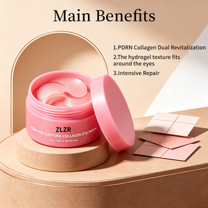 Prêts à être expédiés : 60 Patchs pour les yeux au collagène rose, ADN de saumon et niacinamide, de qualité médicale, anti-poches et apaisants, avec zone sourcilière - Product Image 4