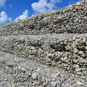 Panier de gabions de 10x12 cm et grillage hexagonal lourd de gabion Cages de gabion de mur de soutènement