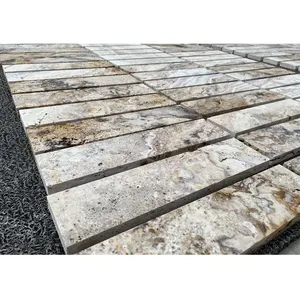アンティークトラバーチン石大理石舗装床壁パティオデッキプールタイル屋外フローリング熟成トラバーチン