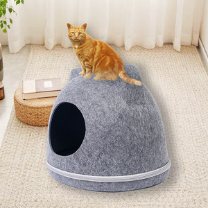 Nettes Katzenkopf-Haustier filzbett Bequemes Katzen nest Haustier Kleines Hunde bett für vier Jahreszeiten - Product Image 3