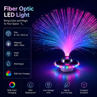 Lampe de nuit en fibre optique LED en plastique pour chambre d'enfant, étanche, fonctionne avec 3 piles AAA, lampe de table décorative