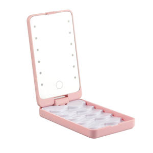 Boîtes d'emballage pour <span class=keywords><strong>cils</strong></span> en gros avec logo personnalisé, <span class=keywords><strong>cils</strong></span> en vison rose, miroir LED, style naturel, <span class=keywords><strong>faux</strong></span> <span class=keywords><strong>cils</strong></span> en grappe, vegan - Product Image 1