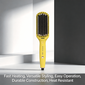 Brosse lissante ionique 2-en-1 professionnelle en bambou ultra-lisse pour usage domestique, <span class=keywords><strong>peigne</strong></span> électrique <span class=keywords><strong>anti</strong></span>-<span class=keywords><strong>poux</strong></span> tendance, vente en gros - Product Image 5