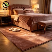 Tapis fait main en soie de bambou brillante QQ, texture douce et luxueuse, tapis en laine tufté à la main sur mesure pour chambre de luxe et suite parentale