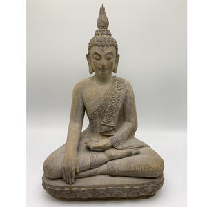 Statue de tête de <span class=keywords><strong>Bouddha</strong></span> géante écologique en résine craquelée pour la conception de paysages tropicaux, inspirée du style bouddhiste - Product Image 4