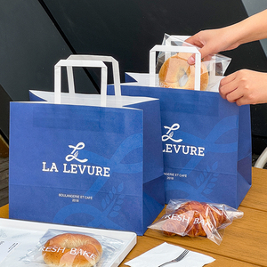 Custom Logo Baking Dessert Tote <strong>Bag</strong> and <strong>Bread</strong> Packaging <strong>Bag</strong> Bakery Cake Shop Takeaway Packaging - Product Image 1