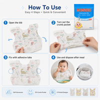 MOMSBIB Lot de 20 bavoirs pour enfants en tissu non tissé, sans BPA, imperméables, anti-déversement et anti-salissures, pour l'alimentation, 13-36 mois