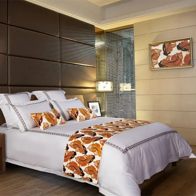 Deeda textile luxury quality printed hotel bed runners design