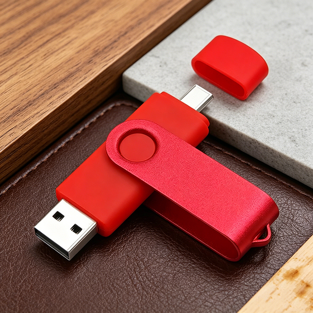 Rotatable U USB Flash Disk 2GB 16GB 64GB 128GB Full Capacity Memory Card Type-C USB Stick with OTG Function for Data Transfer