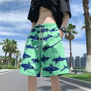 Pantalones de playa holgados de verano para <span class=keywords><strong>hombre</strong></span>, pantalones cortos de flores coreanos informales de secado rápido XS Plus, pantalones grandes de marca de moda media para parejas - Product Image 2