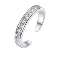 Go Party Fashion C Shape 14mm Réglable Summer Beach Foot Ring Body Jewelry Cubic Zirconia Toe Rings for Women Girls