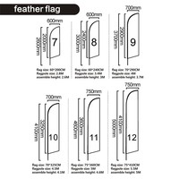 Drapeaux de plumes de plage en polyester personnalisés support de bannière nouveau produit de publicité extérieure populaire personnalisé pour l'aluminium routier
