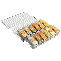 Étagère à épices en plastique à niveaux NFS pour la vente en gros, support de rangement de cuisine, tiroir pour pots à épices et organisateur de bouteilles de vaisselle