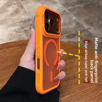    Casing Ponsel Magnetik Full Lens Flip Stand Armor untuk iPhone 17 16 15 14 13 12 Pro Max, Mendukung Pengisian Daya Nirkabel, Lapisan Matte
