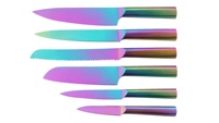 Ensemble de couteaux de cuisine pour chefs, couteaux de cuisine en acier inoxydable, ensemble de 6 pièces, couteau à légumes et à fruits