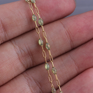 14K Gold Filled 2MM Flat Rectangular Link Chain Colorful Beaded Enamel Chain for DIY Bracelet Necklace <strong>Jewelry</strong> Making <strong>Supplies</strong> - Product Image 4