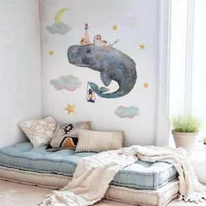 Océan Baleine Stickers Muraux Amovible Tissu Stickers pour Enfants <span class=keywords><strong>Chambre</strong></span> Pépinière Salon Bébé <span class=keywords><strong>Chambre</strong></span> Mer Animal Mur Art Décor - Product Image 4