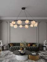 Lustre suspendu artistique en métal et albâtre pour salon, salle à manger, hôtel - Prix usine de gros